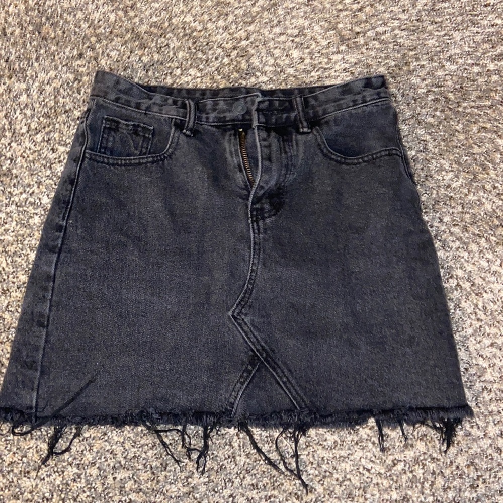 black, jean skirt